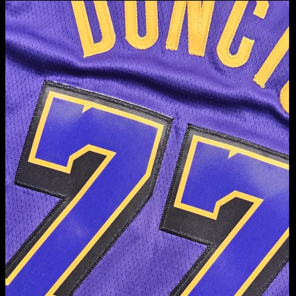 Los Angeles Lakers Luka Doncic Stitched Basketball Jersey Purple Men's - Picture 5 of 10